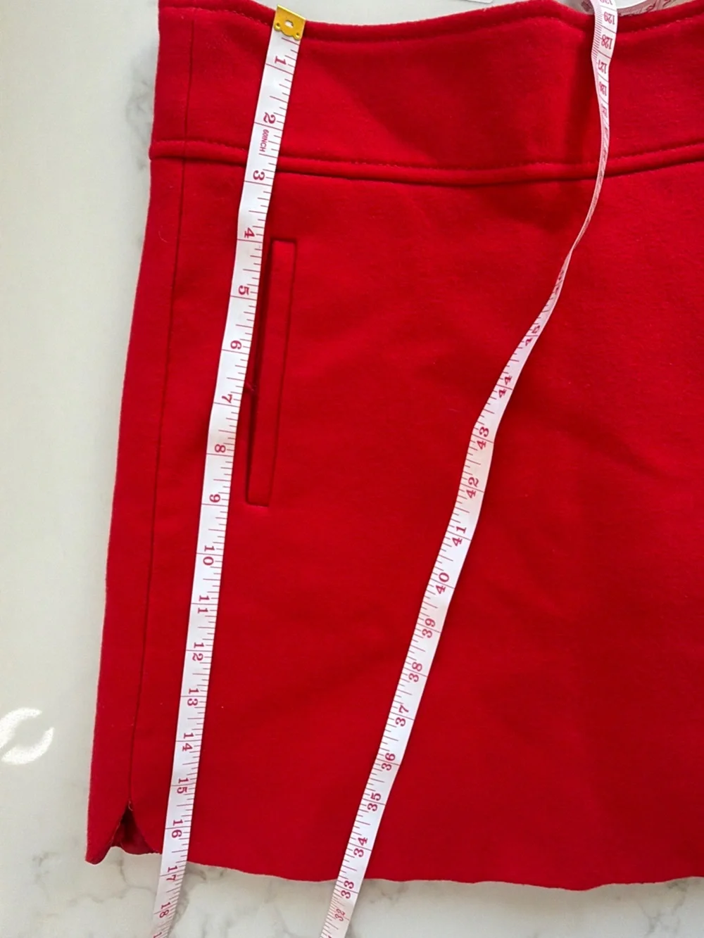 J. Crew Red A-Line Mini Skirt with Side Zip
